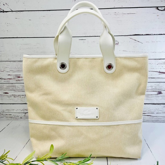 Lacoste Handbags - LACOSTE Burlap Tote Bag
